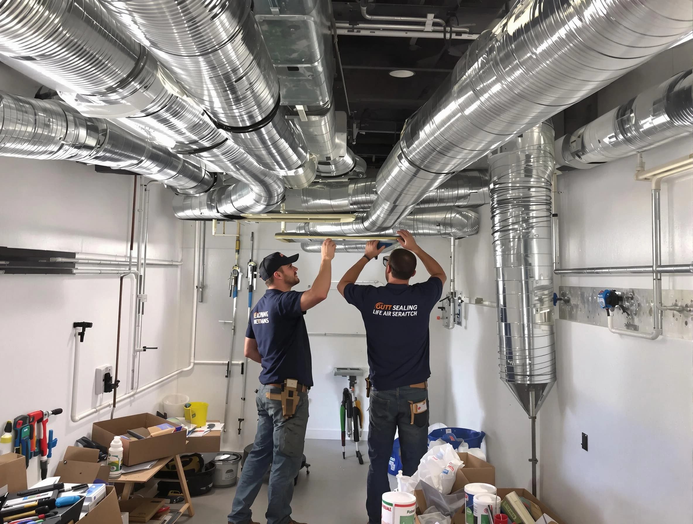 Helena Air Duct Cleaning technician applying professional duct sealing solutions in Helena