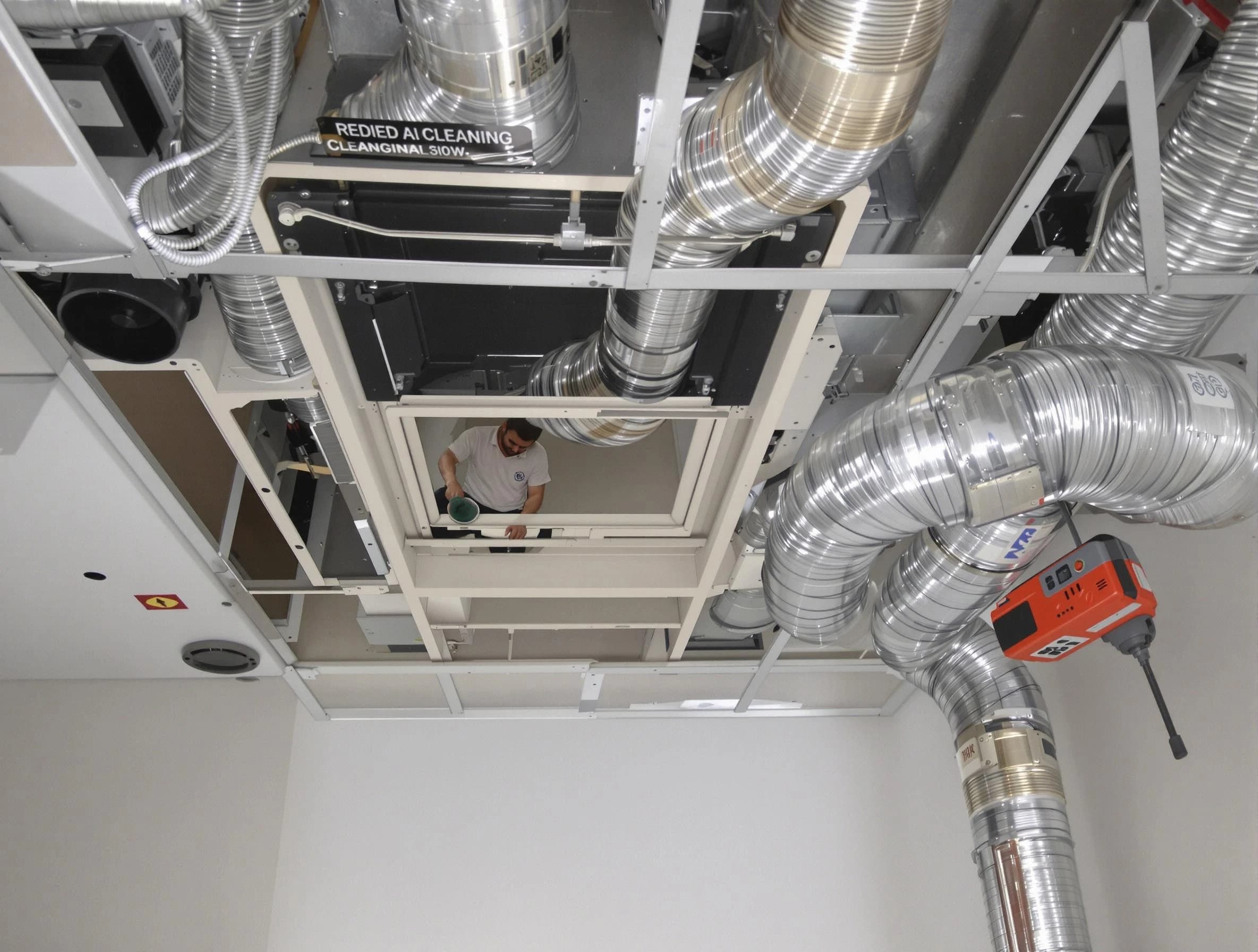 Helena Air Duct Cleaning technician performing detailed central duct system cleaning in Helena