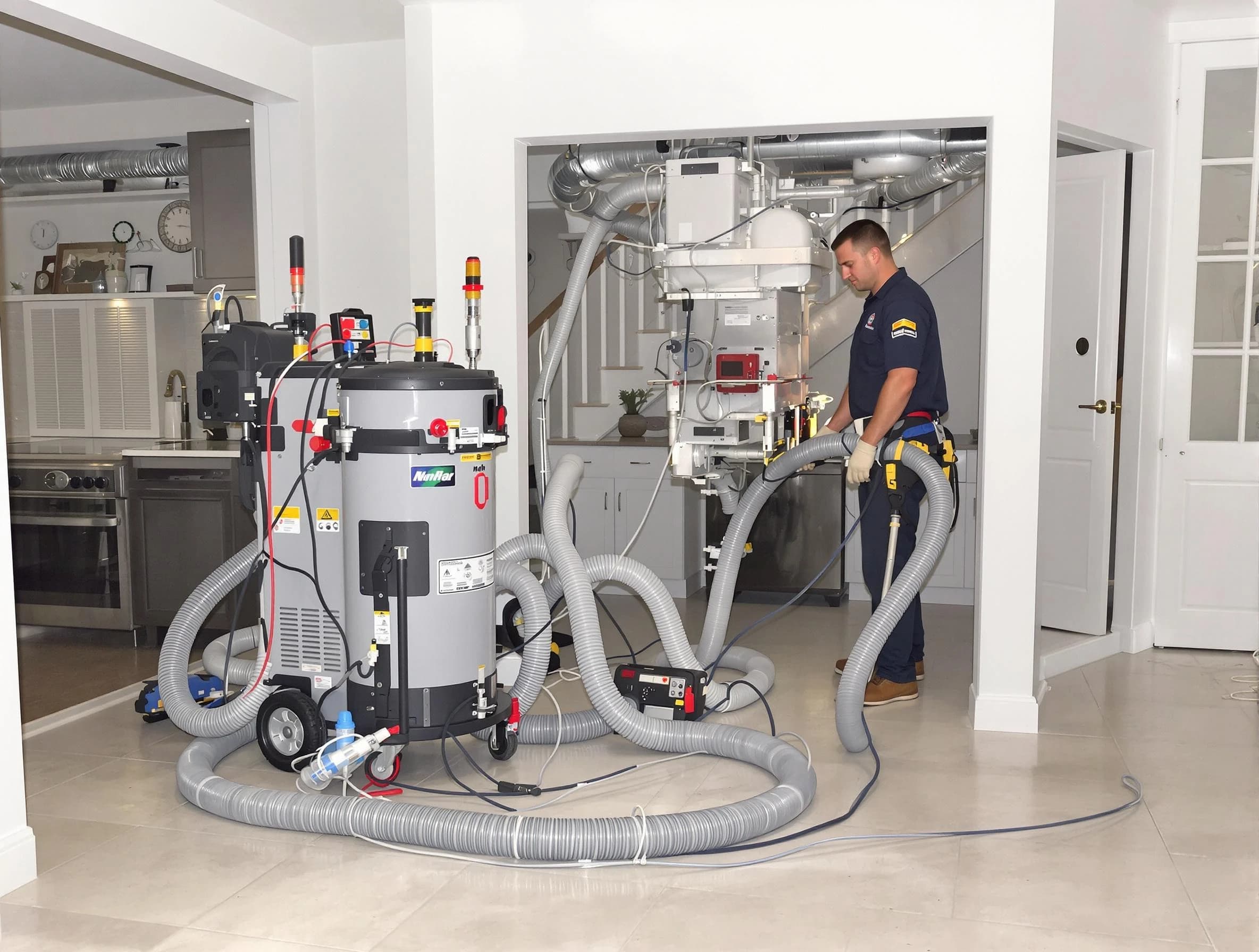 Helena Air Duct Cleaning technician operating negative pressure cleaning equipment for thorough duct maintenance in Helena