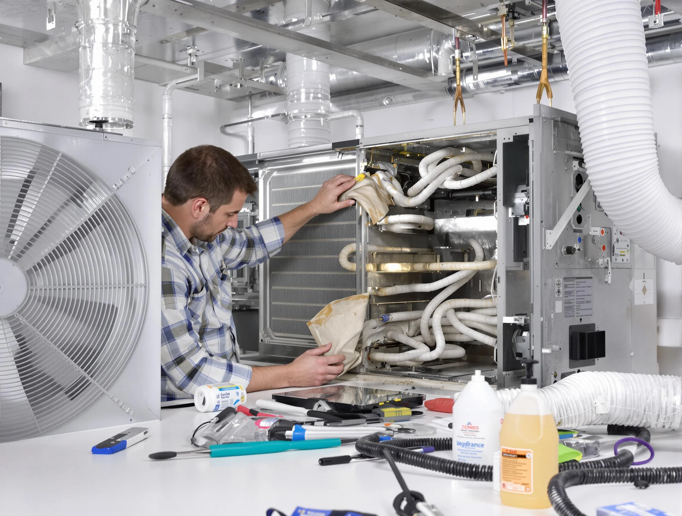 Helena Air Duct Cleaning specialist performing precision AC coil cleaning in Helena