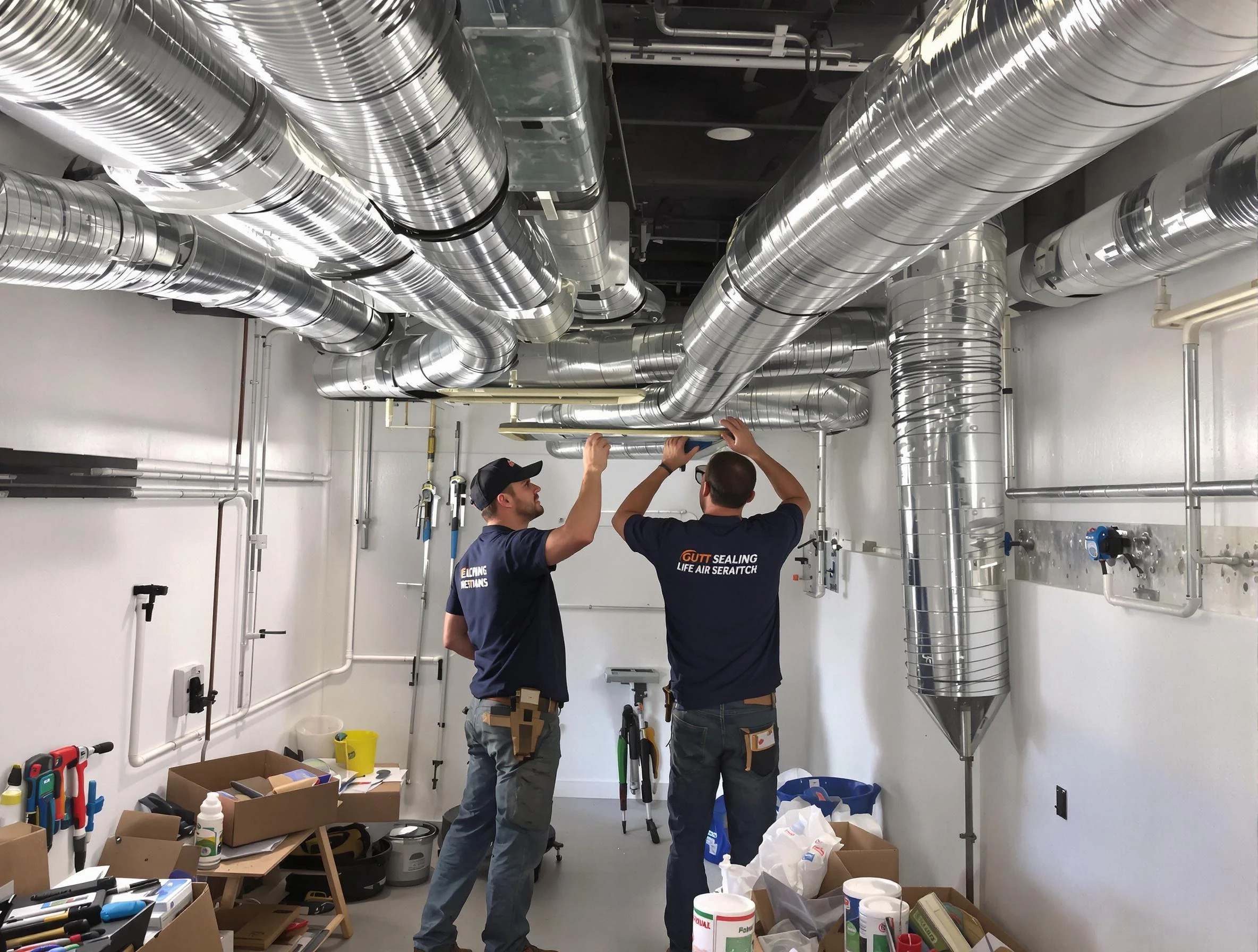 Helena Air Duct Cleaning technician applying professional duct sealing solutions in Helena