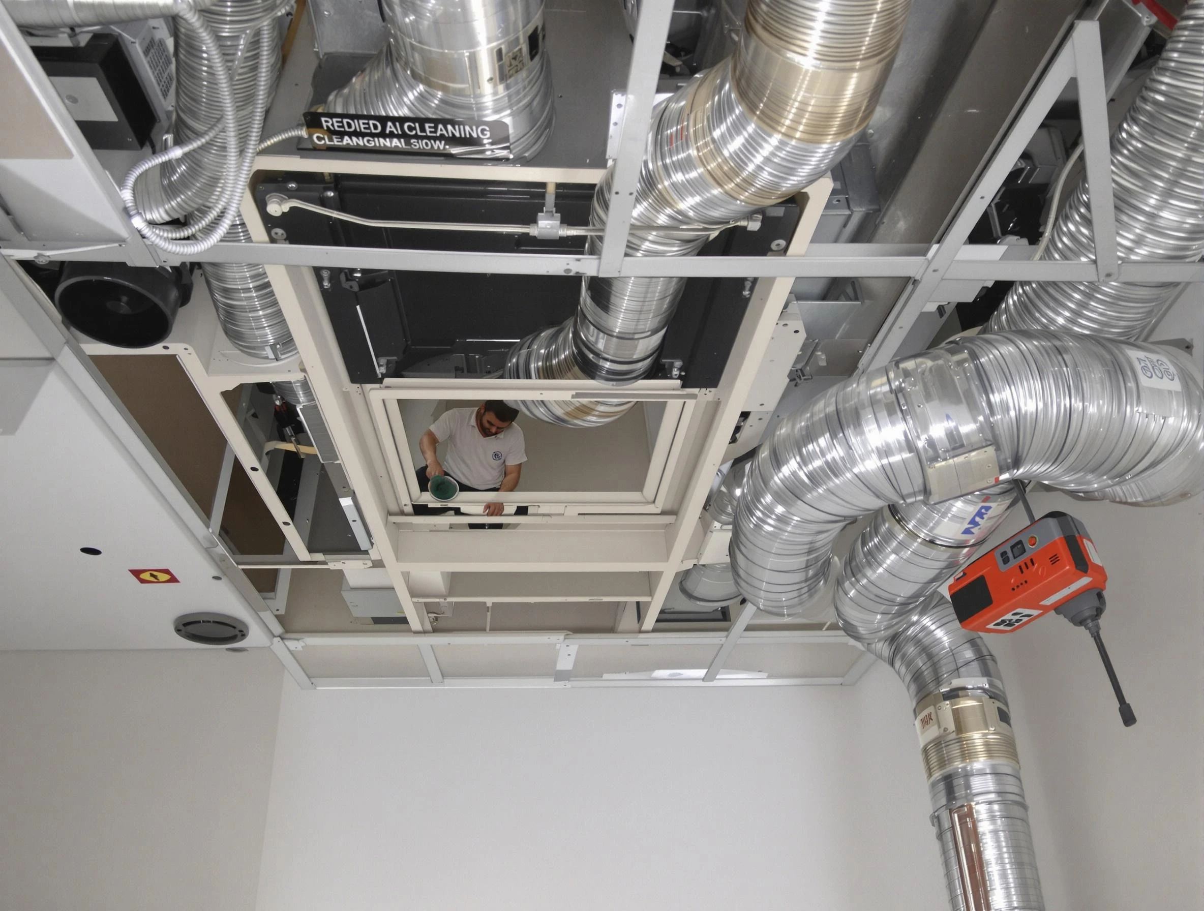 Helena Air Duct Cleaning technician performing detailed central duct system cleaning in Helena
