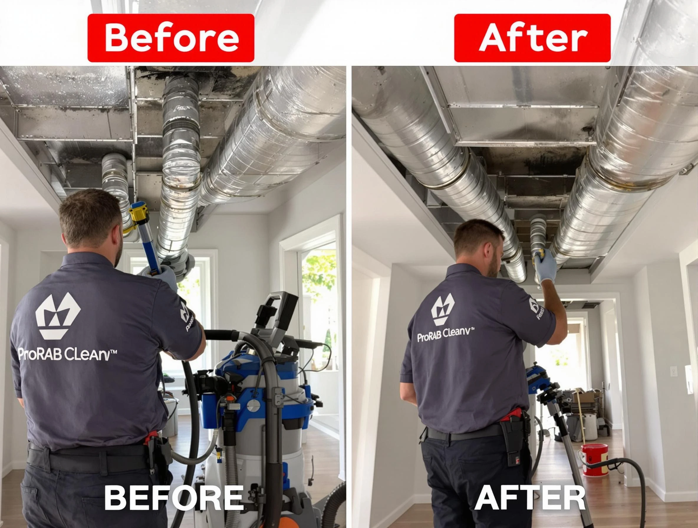 Helena Air Duct Cleaning expert performing thorough residential duct cleaning in a Helena home